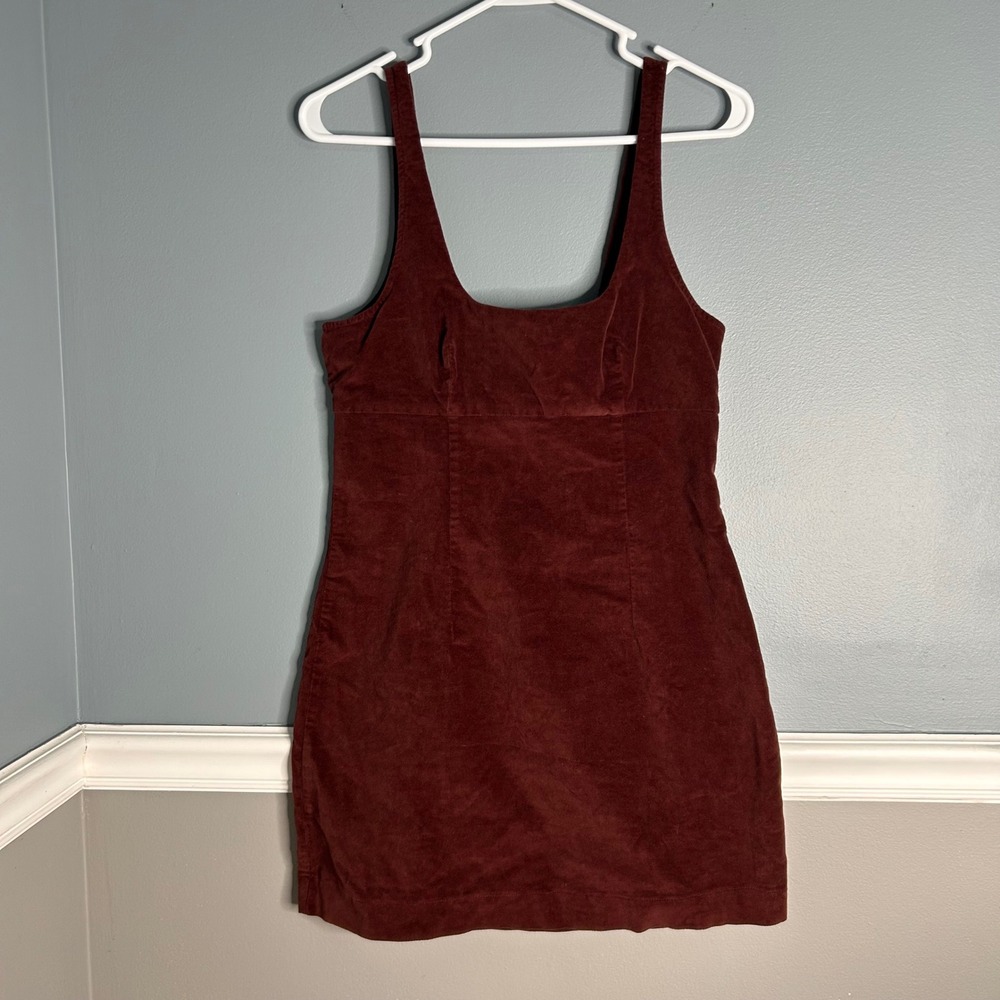 Urban Outfitters Corduroy Square Neck Mini‎ Dress Cinnamon Size M